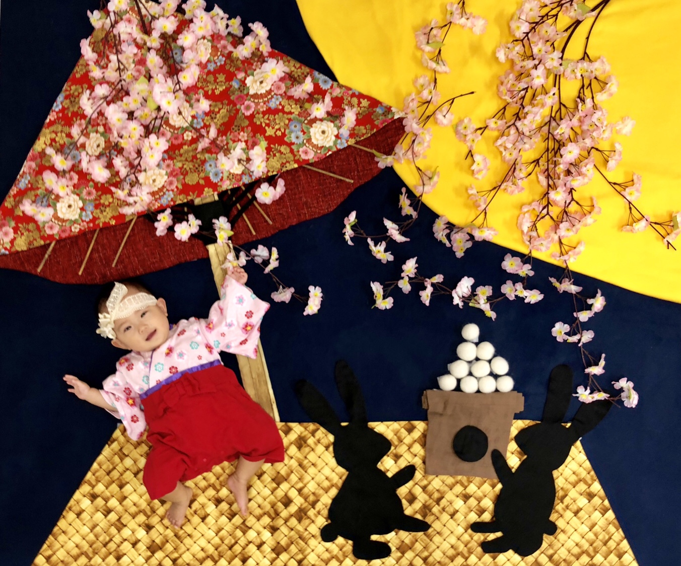 おひるねアート お月見 さくら 団子