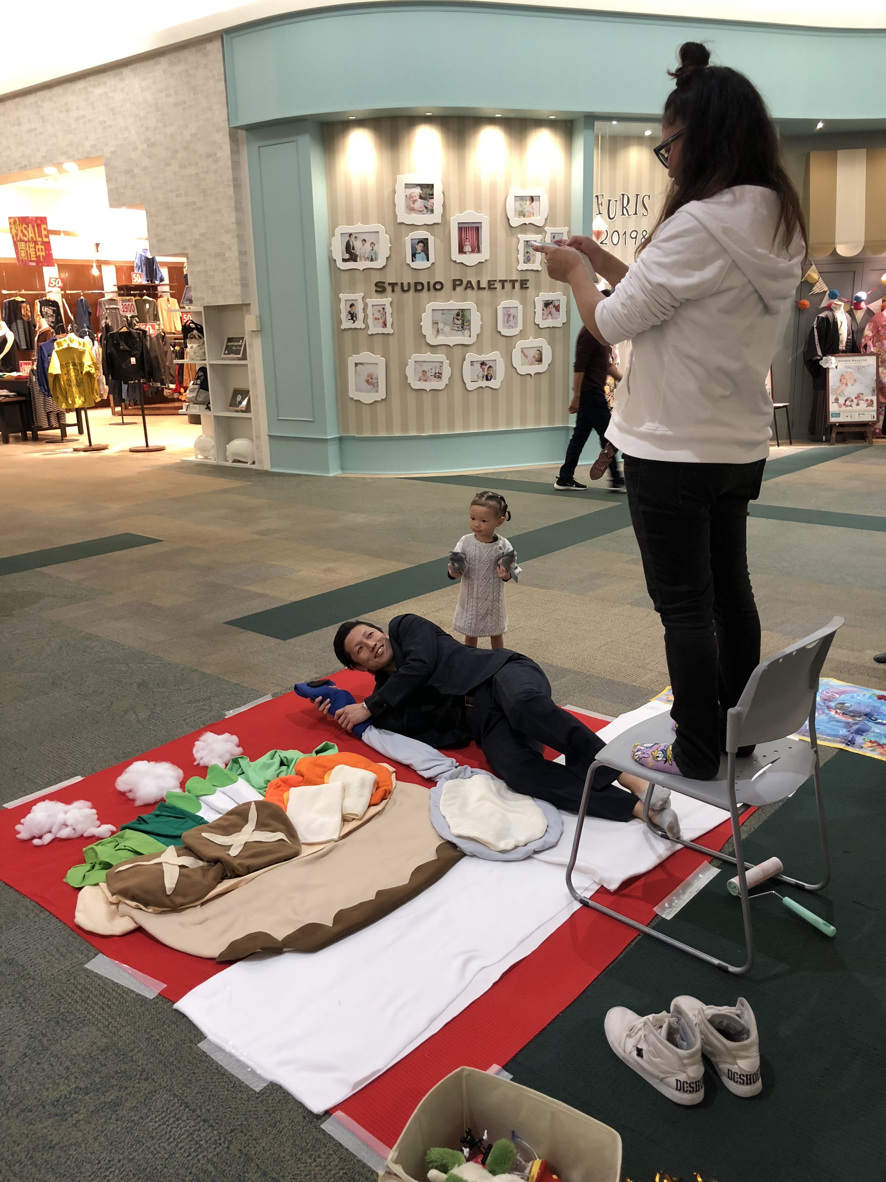 土浦イオン 名物パパ おひるねアート 僕のおひるねアート