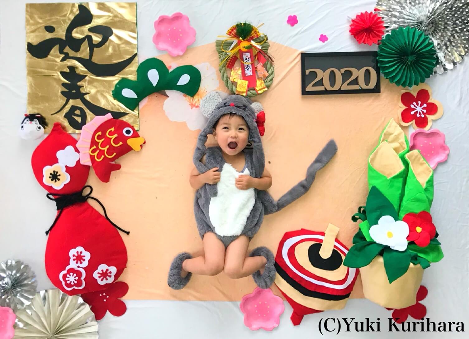 おひるねアート ドコモショップ木場 無料 年賀状 お正月 イベント 木場 お昼寝アート