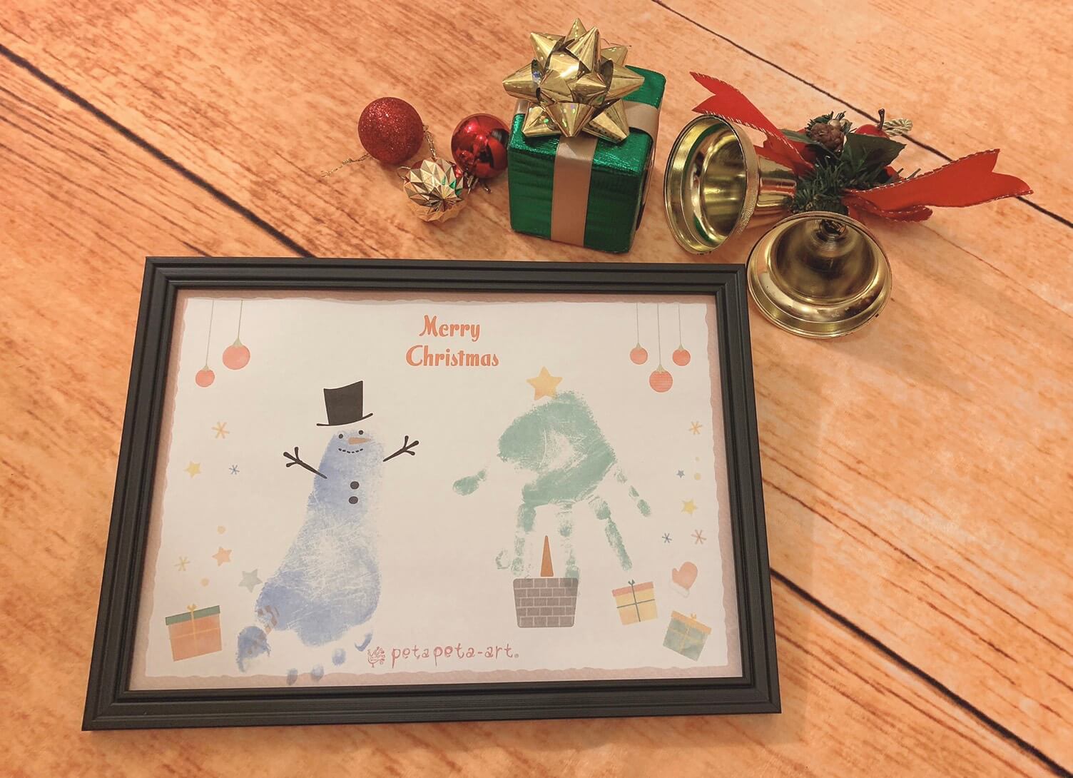 ペタペタアート クリスマス 手形足形アート 赤ちゃん思い出